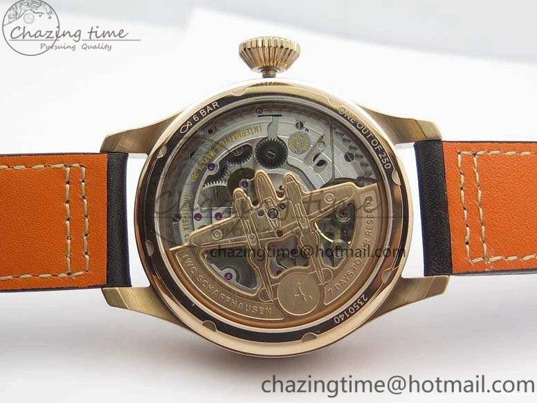 MIROTIME 0125 Popular Big Pilot Real PR IW502706 RG YLF 1:1 Best Edition Brown Dial On Calfskin Strap A 7223